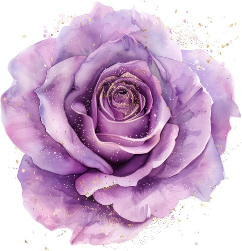 Aquarelle fleur dorée 9x9 - , cm