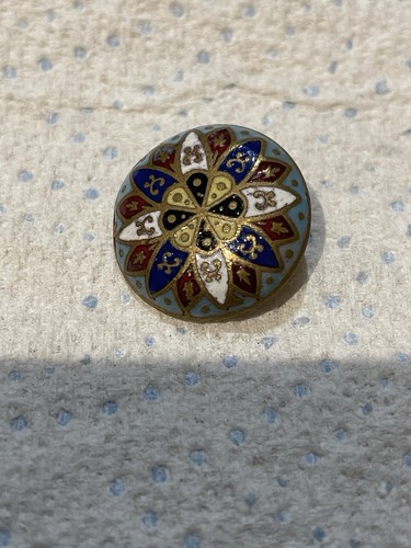 Bouton ancien émaillé mm - émaillé,