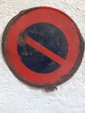 Destroy Panneau signalisation routier plaque emaille ancien NEUHAUS 1971