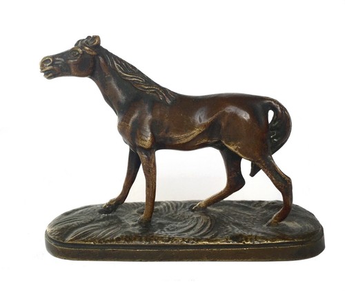 Cheval bronze xixème - en,