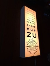 TABLEAU LUMINEUX D'OPHTALMOLOGISTE  MONOYER , TEST DE VISION