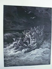  gravures 1866:Sainte Bible:Jésus apaise la tempête dessin de Gustave Doré 