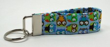 Mini owls blue animal print - blue,