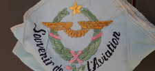 Petit Mouchoir brodé Brevet Pilote Avion WWI WWII Souvenir Aviation ORIGINAL
