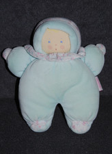 ?Doudou Poupée Bleu Vert COROLLE 1996 Lutin Poupon Hochet Grelot 19 Cm Vintage