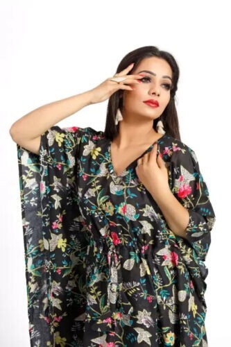 Noir imprimé floral - imprimé, robe
