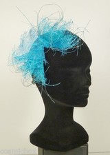 Chapeau de cérémonie femme serre tête Virginie POISSON vert turquoise women hat