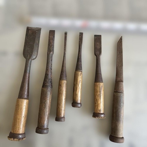 Ensemble ciseaux bois - de,