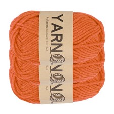 Bobines fil à crocheter orange 1.8mm acrylique 5 brins  164yds 3pcs