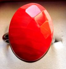 Bague en Corail biseauté