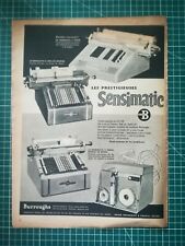 153 PUBLICITE ANCIENNE 1960 34x25cm Machines à calculer Sensimatic Burroughs