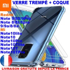 Case Coque+ Verre trempé Xiaomi MI 11/10/10T Pro/8/9/SE/Mix/ Note10/9T/9Lite/A3