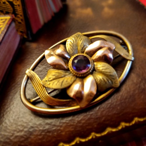Broche vintage plaqué or - broche,