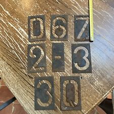 Ancien Lot Pochoir Plaque Immatriculation Fer 8 Pièces Deco Peinture 11cm