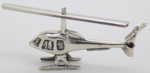 Miniature helicoptere argent - miniature,