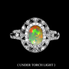 925 Argent Sterling Ovale Feu