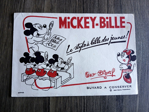 Buvard mickey stylo - buvard, bille