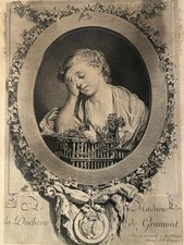 Gravure XVIIIE  Antique Femme