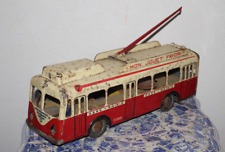 JOUSTRA  TROLLEY-BUS   1955   TÔLE  LITHOGRAPHIEE    À RESTAURER
