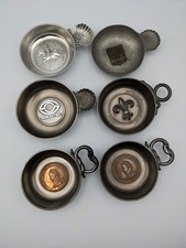 lot 6 tastevins étain anse coquille et serpent