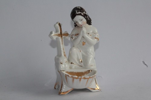 Bénitier porcelaine vieux - bénitier,