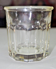 ANCIEN GRAND POT A CONFITURE EN VERRE A FACETTE 11,5 cm