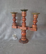 Bougeoir / chandelier en bois tête plastique 