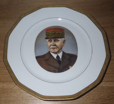 Assiette  Porcelaine décorée Limoges SALMON – Maréchal Pétain – années 1920/30