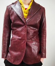 Veste  femme classe rouge Bordeaux cuir croute  " Redskins" T 42 comme neuf