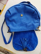 sac à main Genuine Leather  Cuir Bleu Ciel Création ANNA VALENTINA ITALIE 