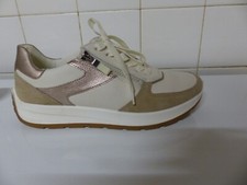 Basket pointure 41 Large Cuir Doublé tissus éponge Femme beige/crème  lacet+zip