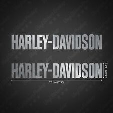 Lot 2 stickers HARLEY Argent brillant 20 cm autocollant tuning réservoir custom