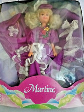 Jolie poupée mannequin Martine Blonde Robe de soirée violette Boîte d'origine