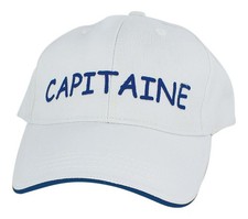 Casquette - CAPITAINE Casquette en Coton 17 x 15 cm BLANC Sea-Club
