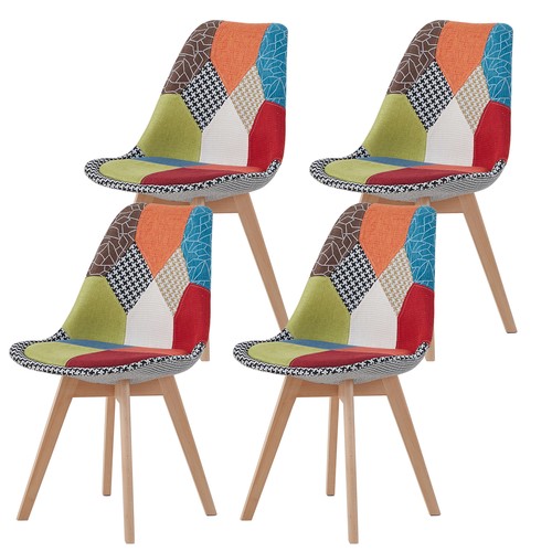 Lot chaises en - de, patchwork