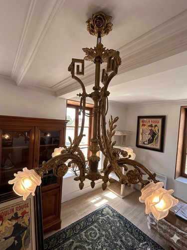 Ancien lustre bronze - ancien,