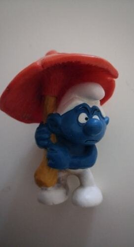 Figurine schtroumpf parapluie - figurine,