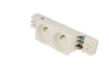 Bloc de prise double blanche