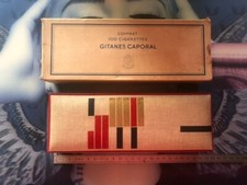 ancien coffret 100 cigarettes boite vide GITANES CAPORAL + surboite deco antique