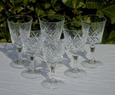 Service de 6 verres à eau en cristal d'Arques, modèle Saumur.  Haut. 16 cm