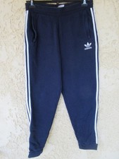 Pantalon ADIDAS coton rétro vintage bleu marine pant jogging Trefoil sport M