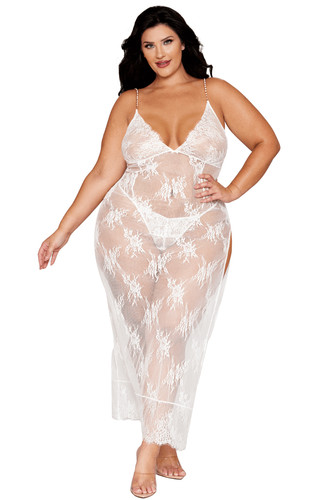Nuisette longue blanche - nuisette,