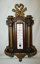 THERMOMETRE ANCIEN CENTIGRADE Louis XVI bois & bronze 19ème siècle  thermometer