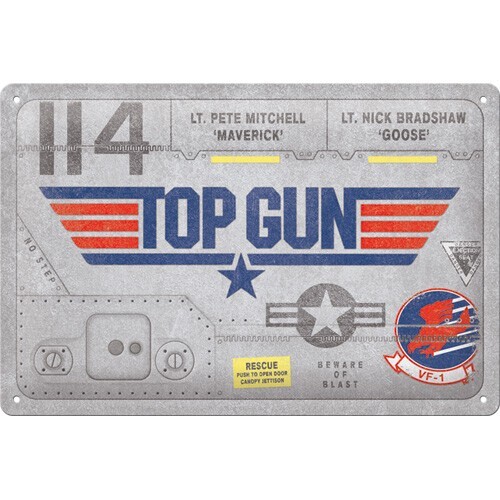 Plaque métal top gun - plaque, fuselage
