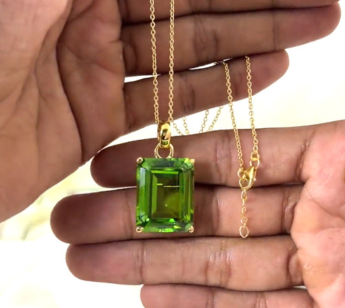 Grand collier péridot - , vert