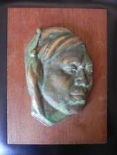 Art africain moderne visage de femme bronze ART DECO