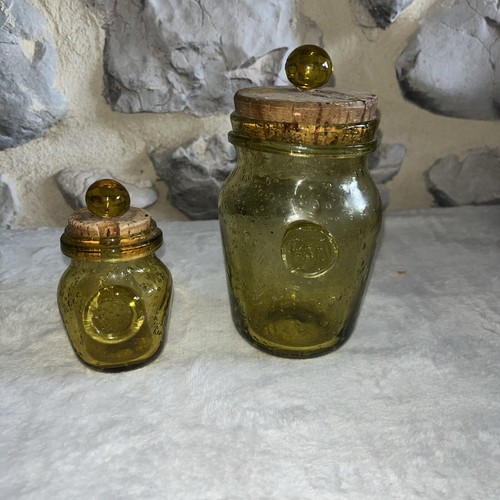Deux pots verre bullé biot - pots,