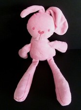 A3. DOUDOU PELUCHE MAMAS & PAPAS LAPIN ROSE JAUNE ROND CROIX EXCELLENT ETAT