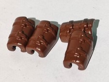 PLAYMOBIL X4 LARGES POIGNETS MARRON FONCÉ BRACELETS HOMMES MÉDIÉVAUX VIKINGS