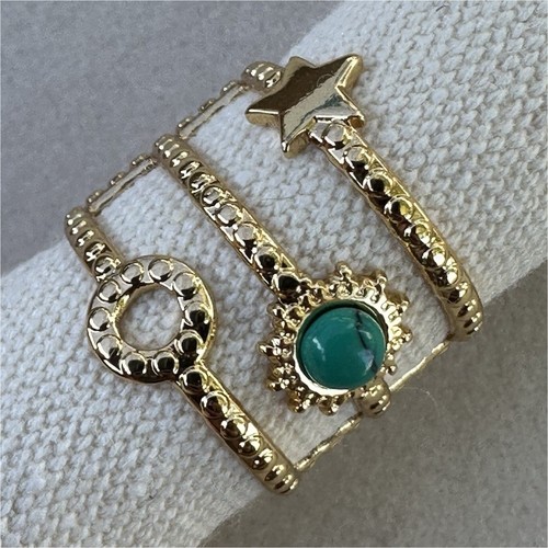 Bague sertie dorée - sertie, fantaisie